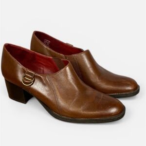 Naturalizer Brown Leather Slip On Western Classic Boot Shoes Sz 9